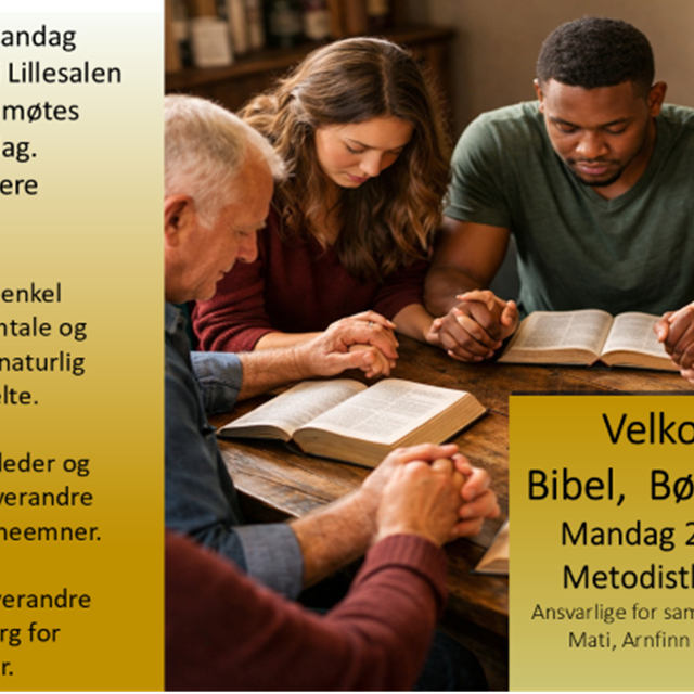 BIBEL , BØNN og OMSORG - en bibelsamtale rundt Efeserbrevet kap. 1, ledet av Ivar Granum. Bønn og forbønn for personer, steder og situasjoner. Du er velkommen.