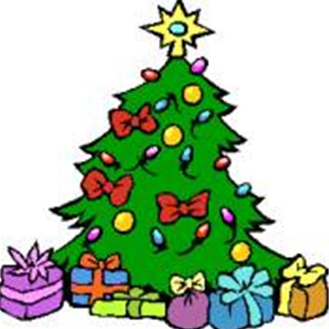 Julefest med gang rundt treet, julesanger og leker, poser til barna - enkel bevertning.