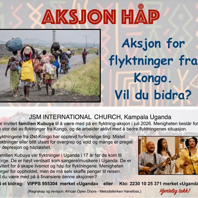AFRICAN OPEN DOORS - MINIKONSERT - Aksjon Håp! - se nærmere bekjentgjørelse KLIKK >>