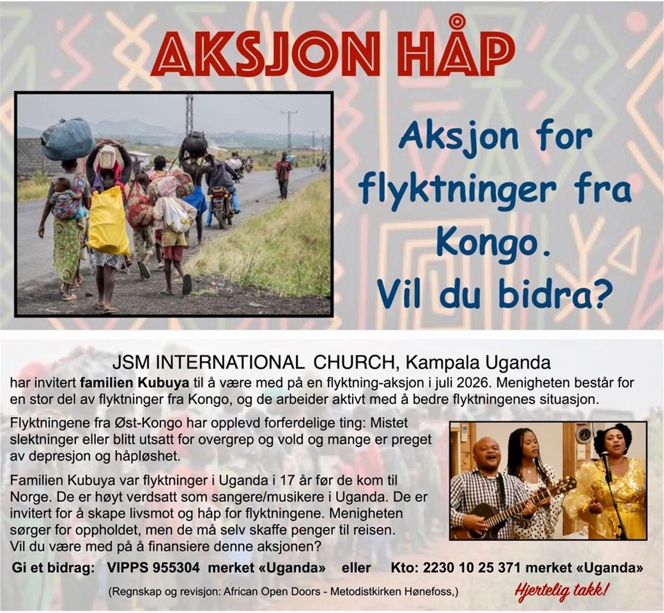 AFRICAN OPEN DOORS - MINIKONSERT - Aksjon Håp! - se nærmere bekjentgjørelse KLIKK >>